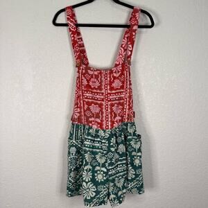 New Free People Palm Bay Printed Shortalls Pockets Floral Boho Tropical Vacation